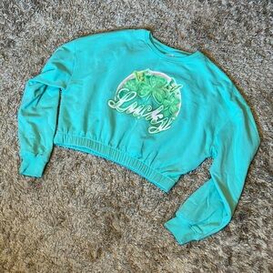 Womens IML Airbrushed Lucky Cropped Sweatshirt